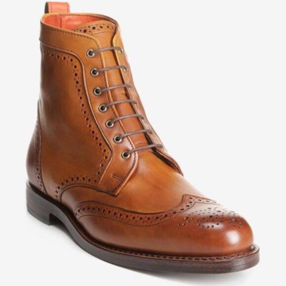 SOLD Men’s Allen Edmonds DALTON Leather Bourbon Wingtip Dress Boots Size 9.5 - Picture 1 of 14